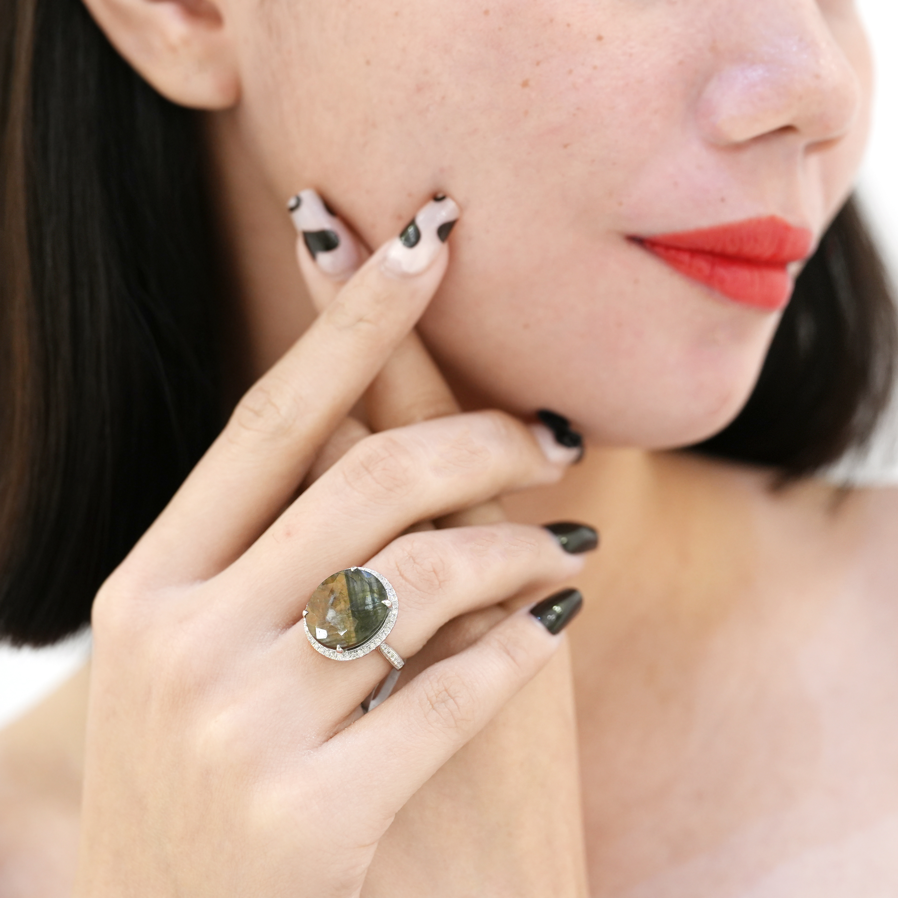 Assunta Gold Sheen Sapphire Convertible Ring / Pendant